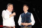 Die Pokal-Übertragung moderierten Manni Schabel und Jochen Beyer (©Foto: Martin Schmitz)